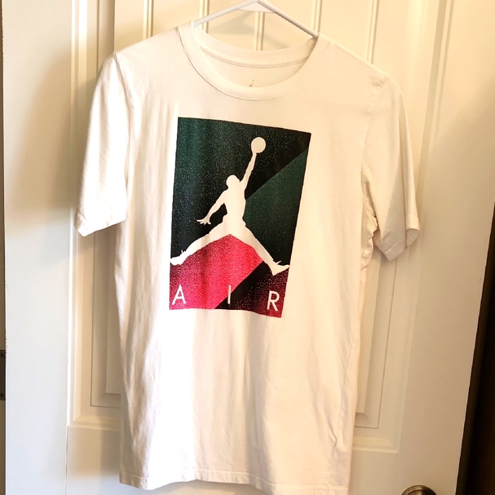 White T-Shirt with Air Jordan Graphic